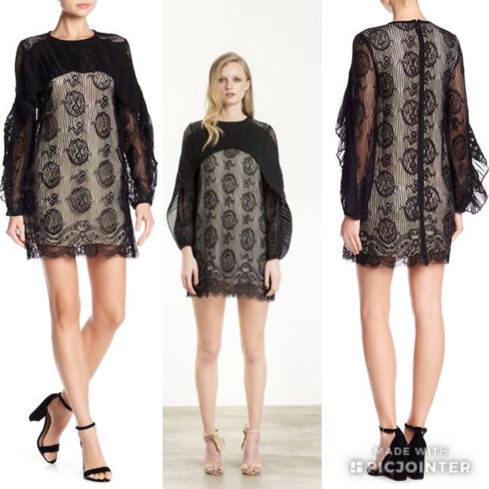 Elliatt Black Pleated Ruffle Cocktail Dress - Picture 3 of 15
